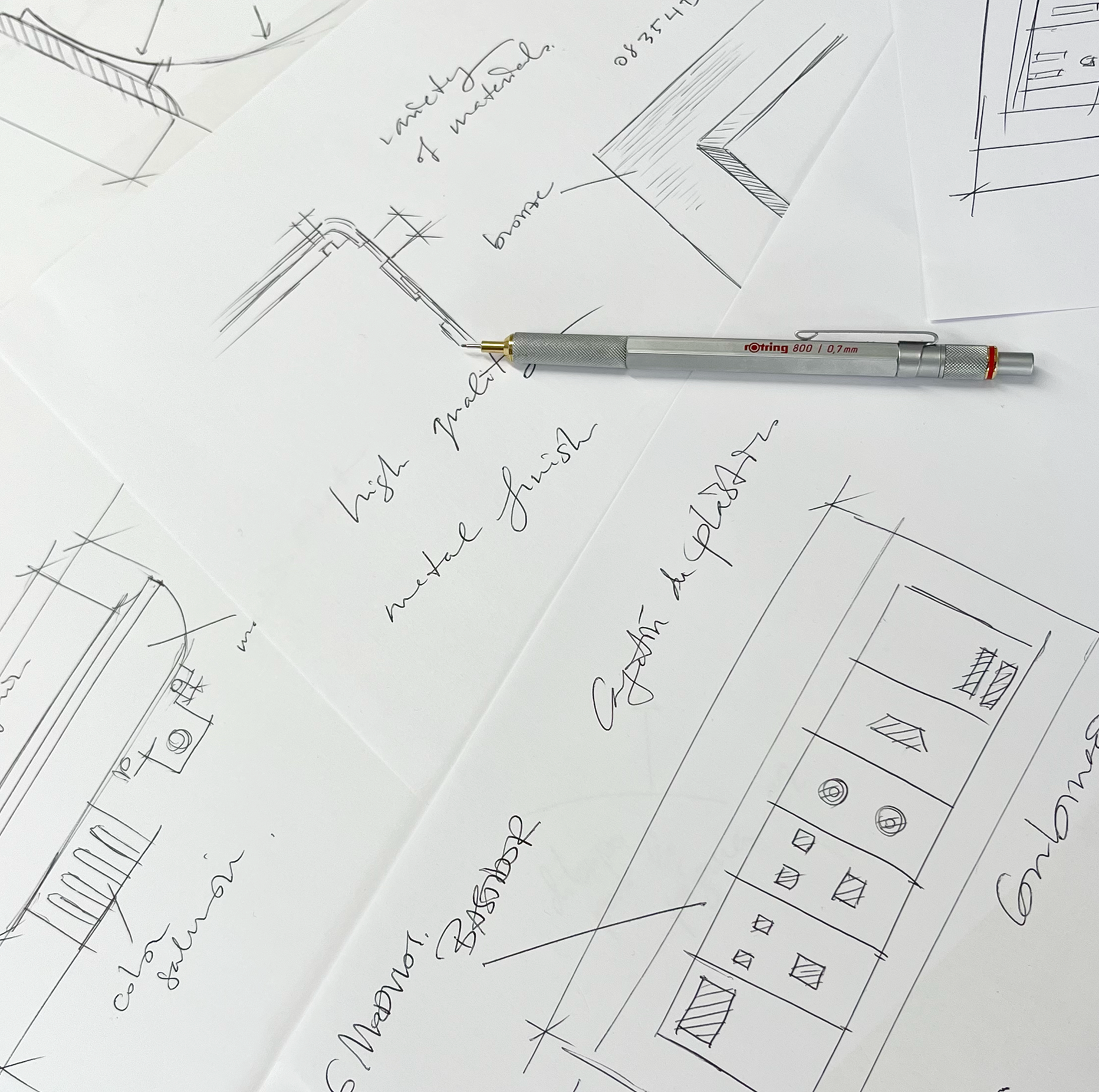 Technical blueprint sketch drawing